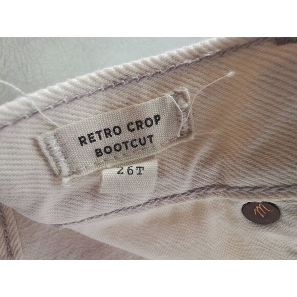 Madewell Size 26X29 Womens Vanilla Retro Crop Bootcut Denim 5 Pocket Logo Jeans - Picture 6 of 13